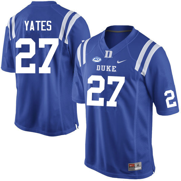 Men #27 Jack Yates Duke Blue Devils College Football Jerseys Sale-Blue - Click Image to Close